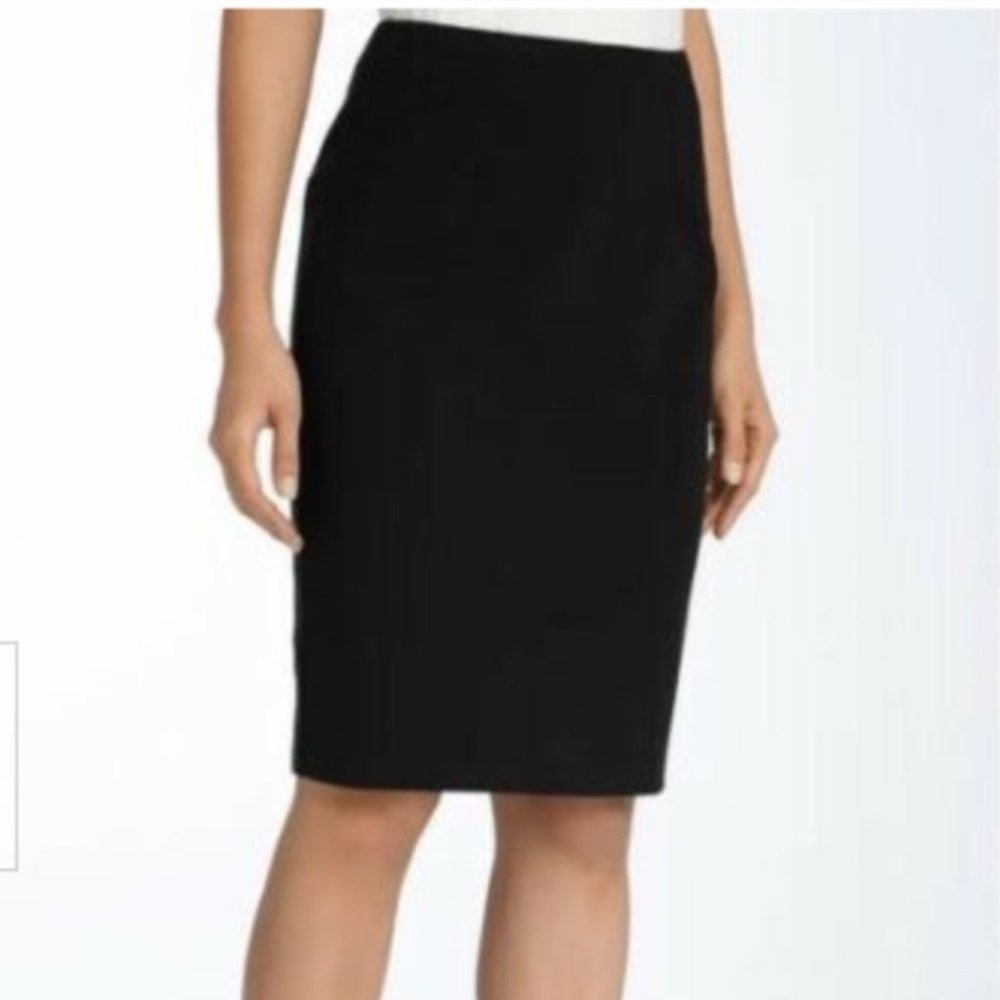 Eileen Fisher Black Italian Ponte Pull On Skirt Sz L